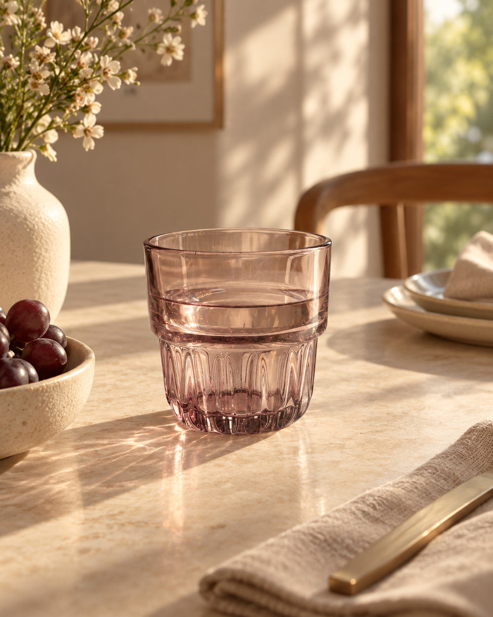 De Faceted Beker - Blush
