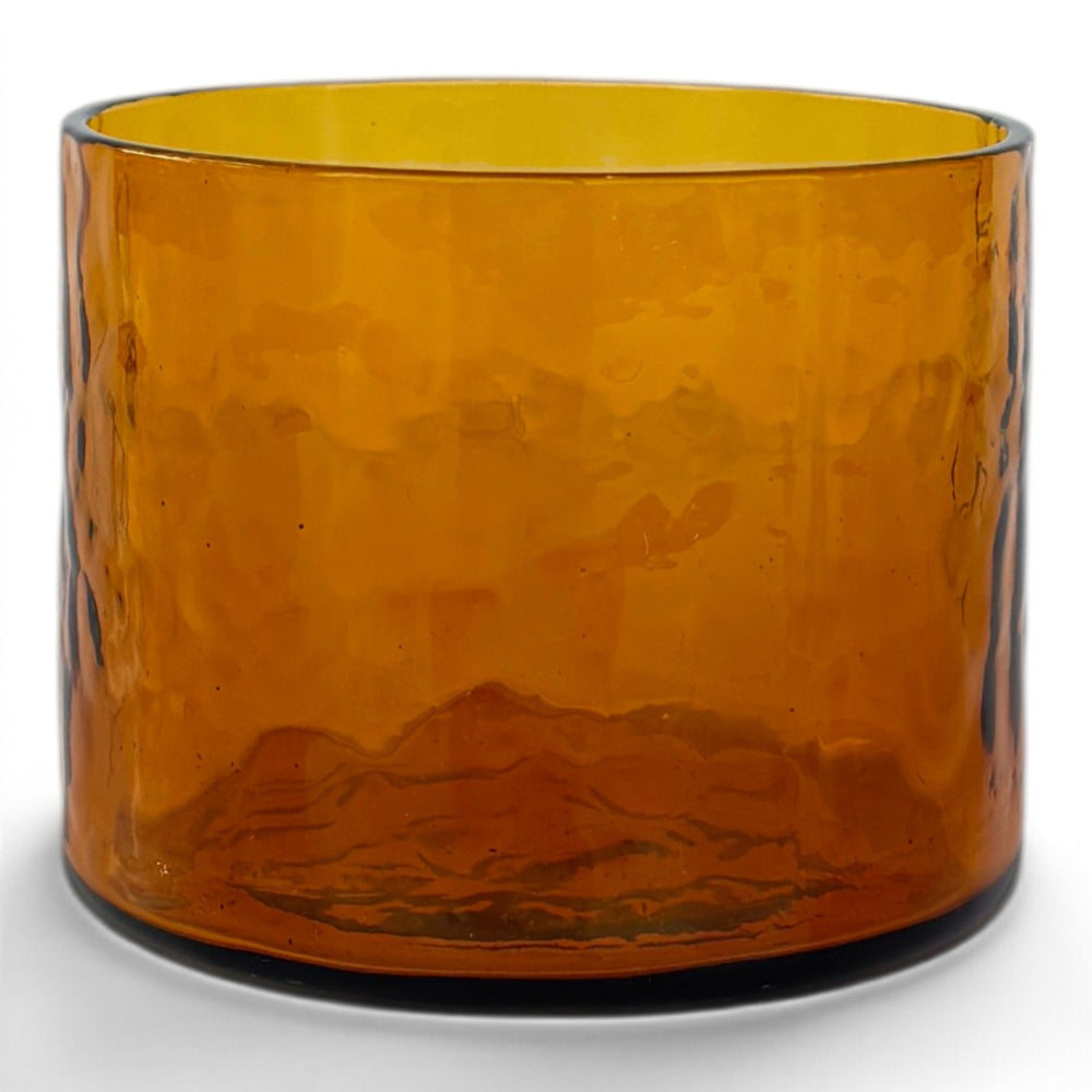 Das Amber Hammered Niedrige Glas - Bernstein