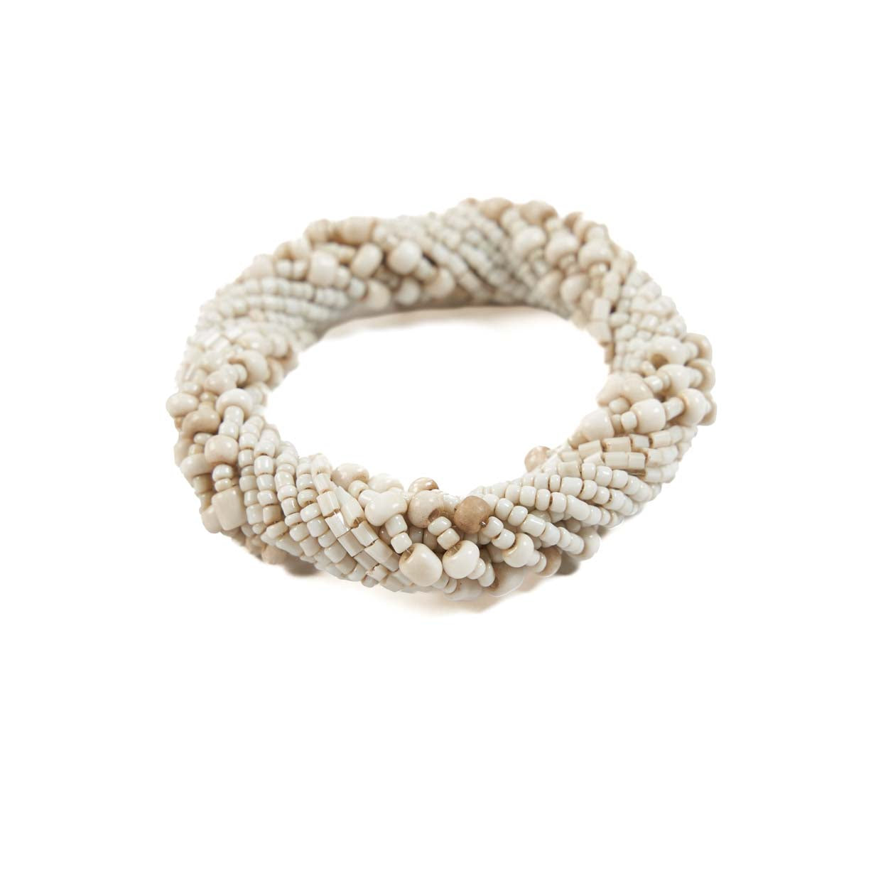 The Beaded Napkin Ring - White