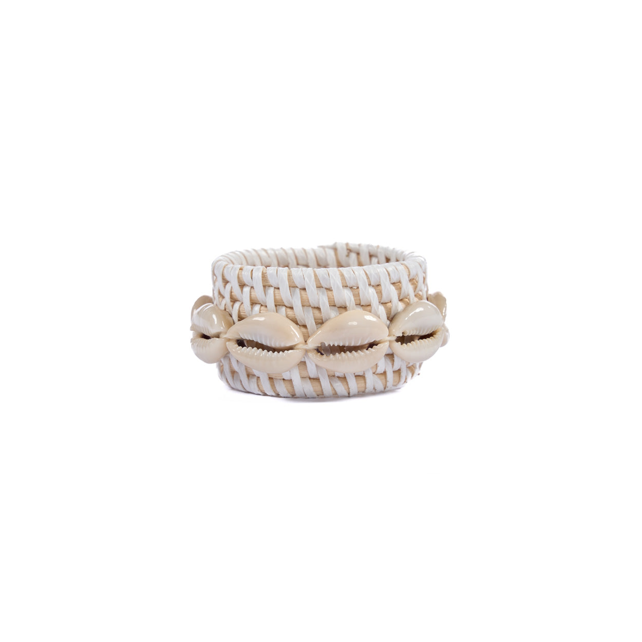 The Rattan Shell Napkin Ring - White