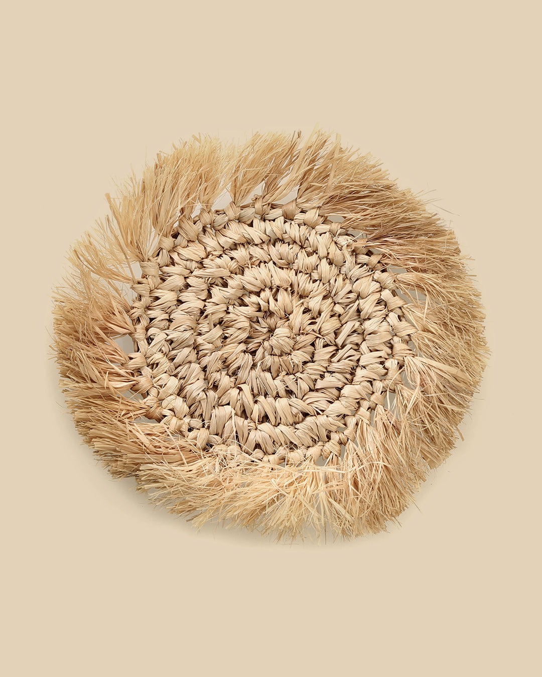 Il Sottobicchiere Fringe In Rafia - Naturale