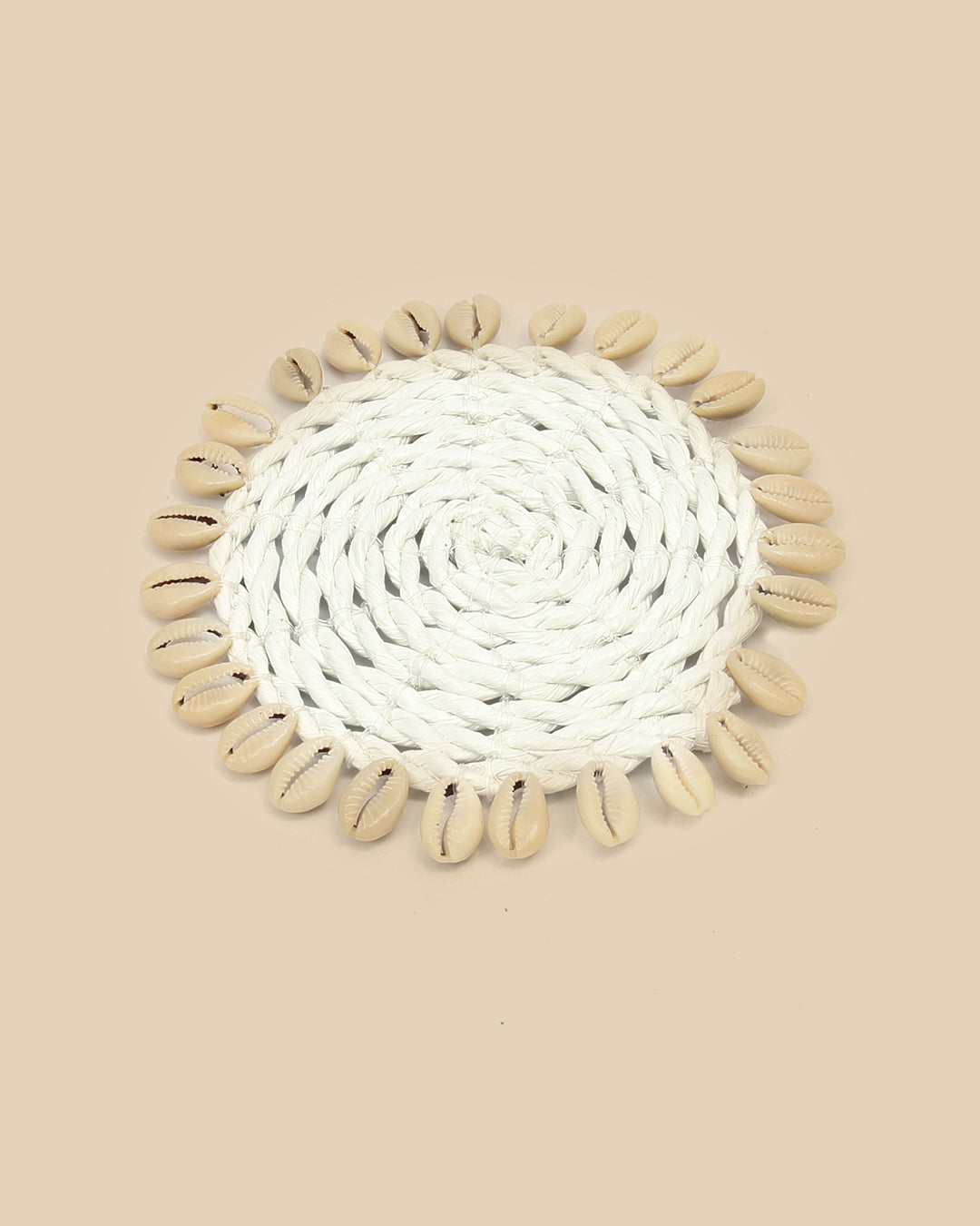 Il Sottobicchiere Con Conchiglie In Seagrass - Bianco