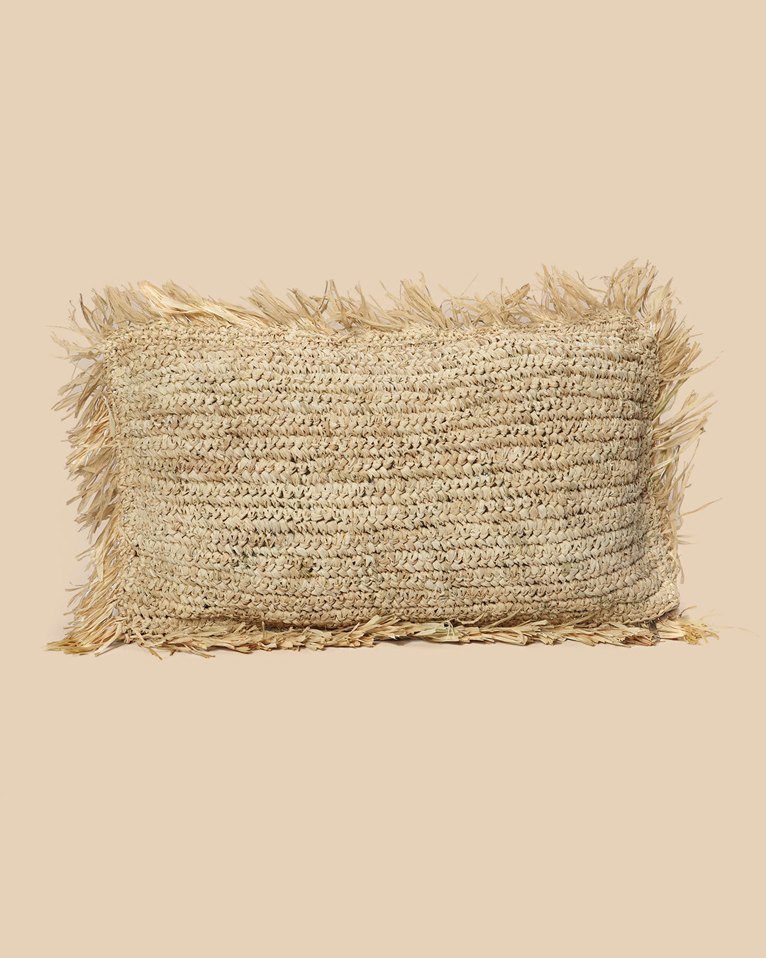 La Fodera Per Cuscino In Rafia Rettangolare - Naturale - 30x50