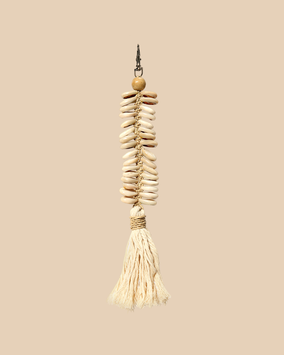 Il Portachiavi In Macramè Spina Di Pesce - Crema