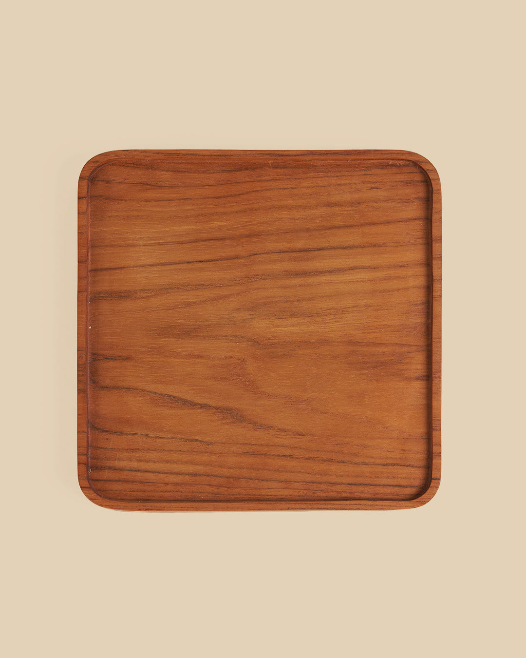 The Teak Square Plate - Natural - S