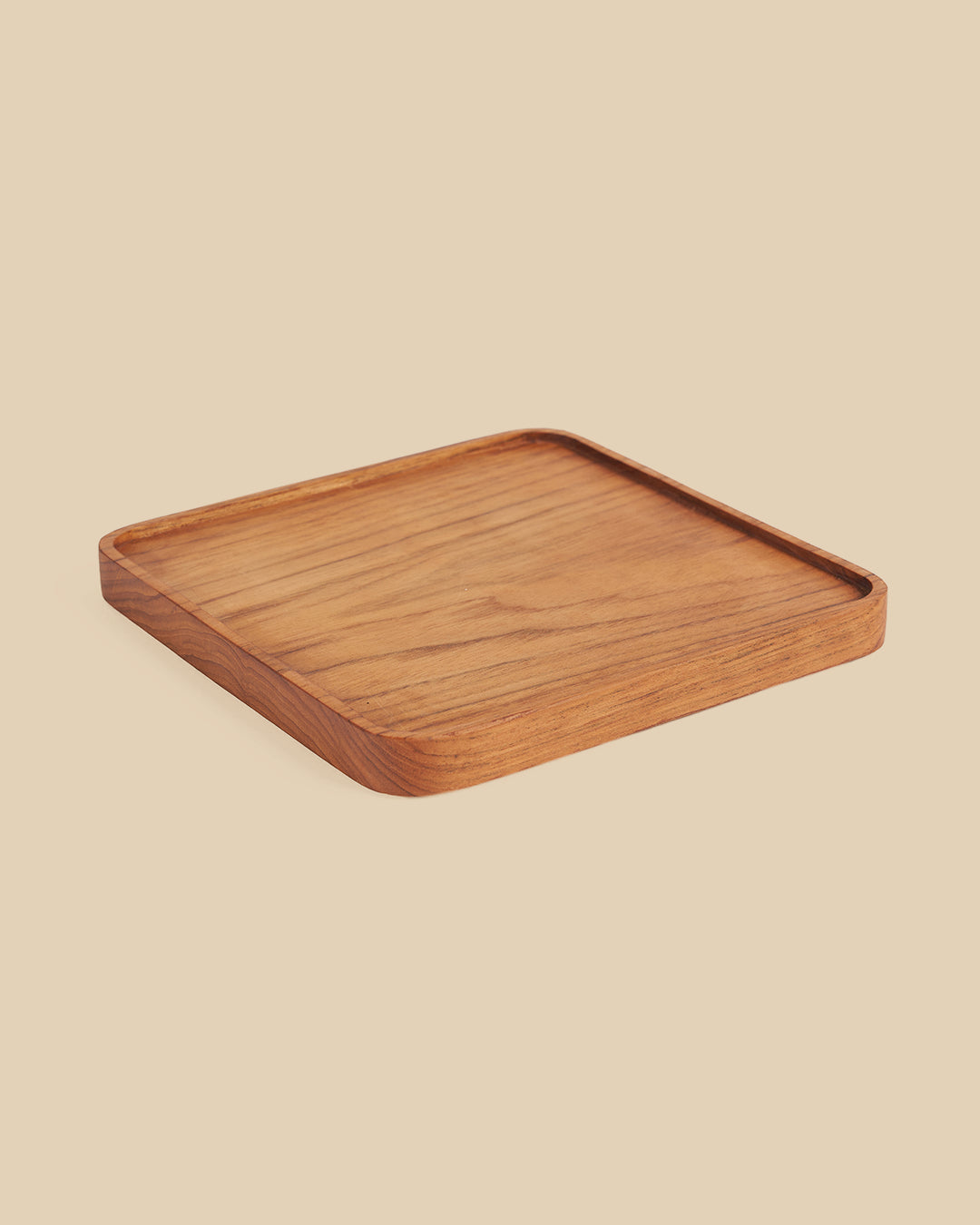 The Teak Square Plate - Natural - S
