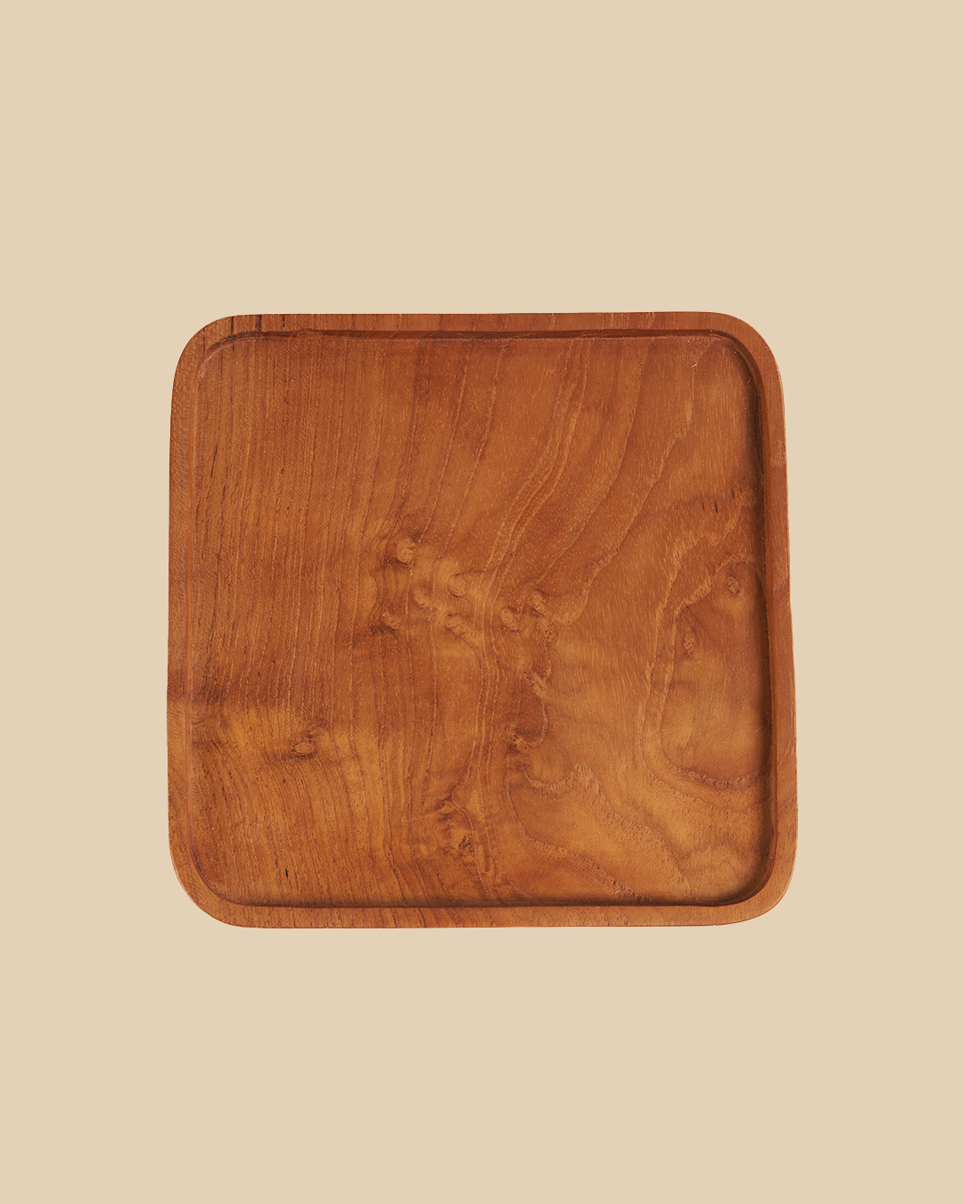 The Teak Square Plate - Natural - XS