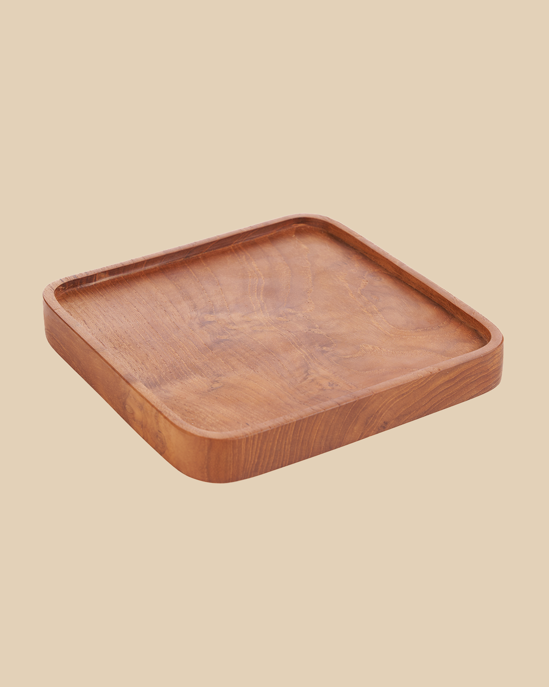 The Teak Square Plate - Natural - XS