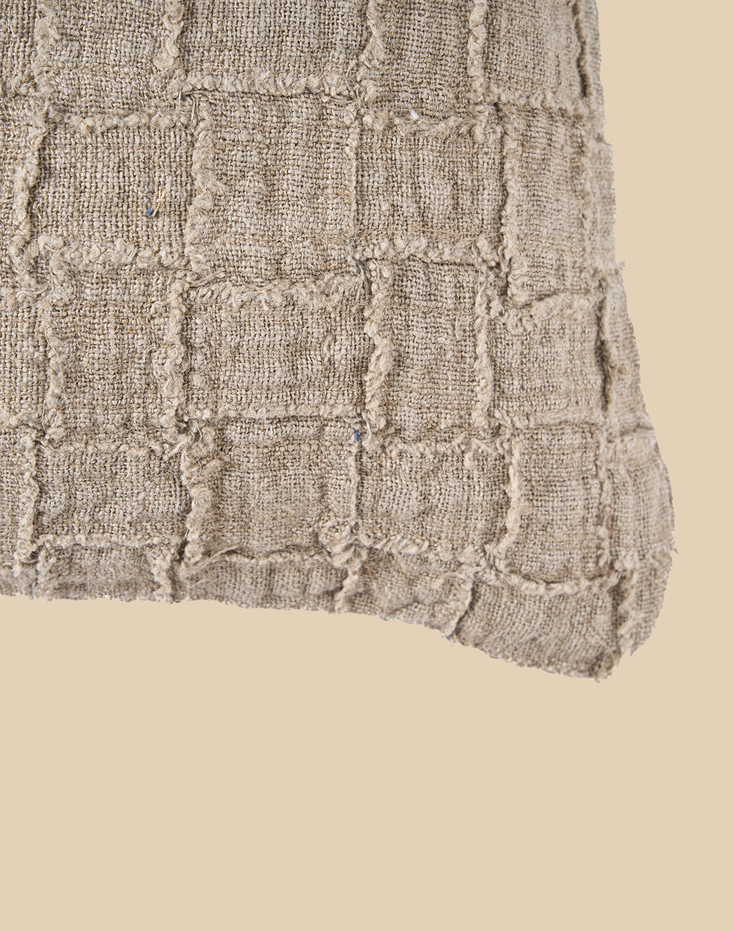 La Fodera per Cuscini Linen Damier - Naturale