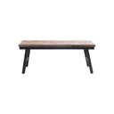 ‎Herringbone bench 110 cm, crafted from teak wood and black iron