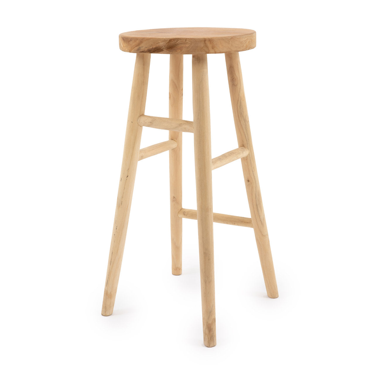 Teak wood Kedut bar stool, ideal for modern or rustic home decor