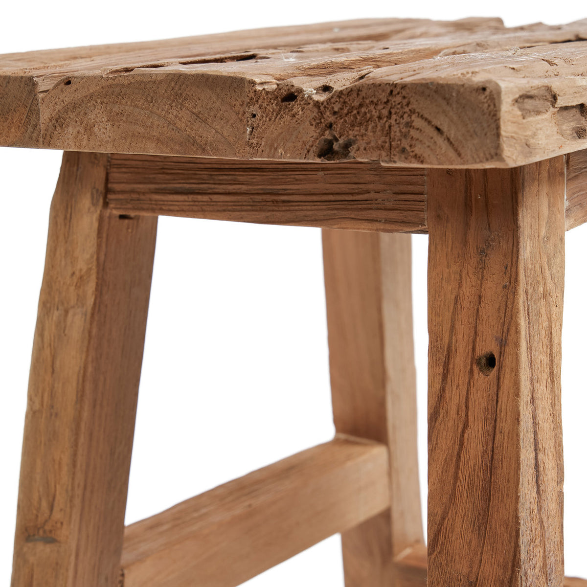 Large Solid Stool Handmade Solid Wood Stool in Large Size - Teak Seating – Bazar Bizar ...