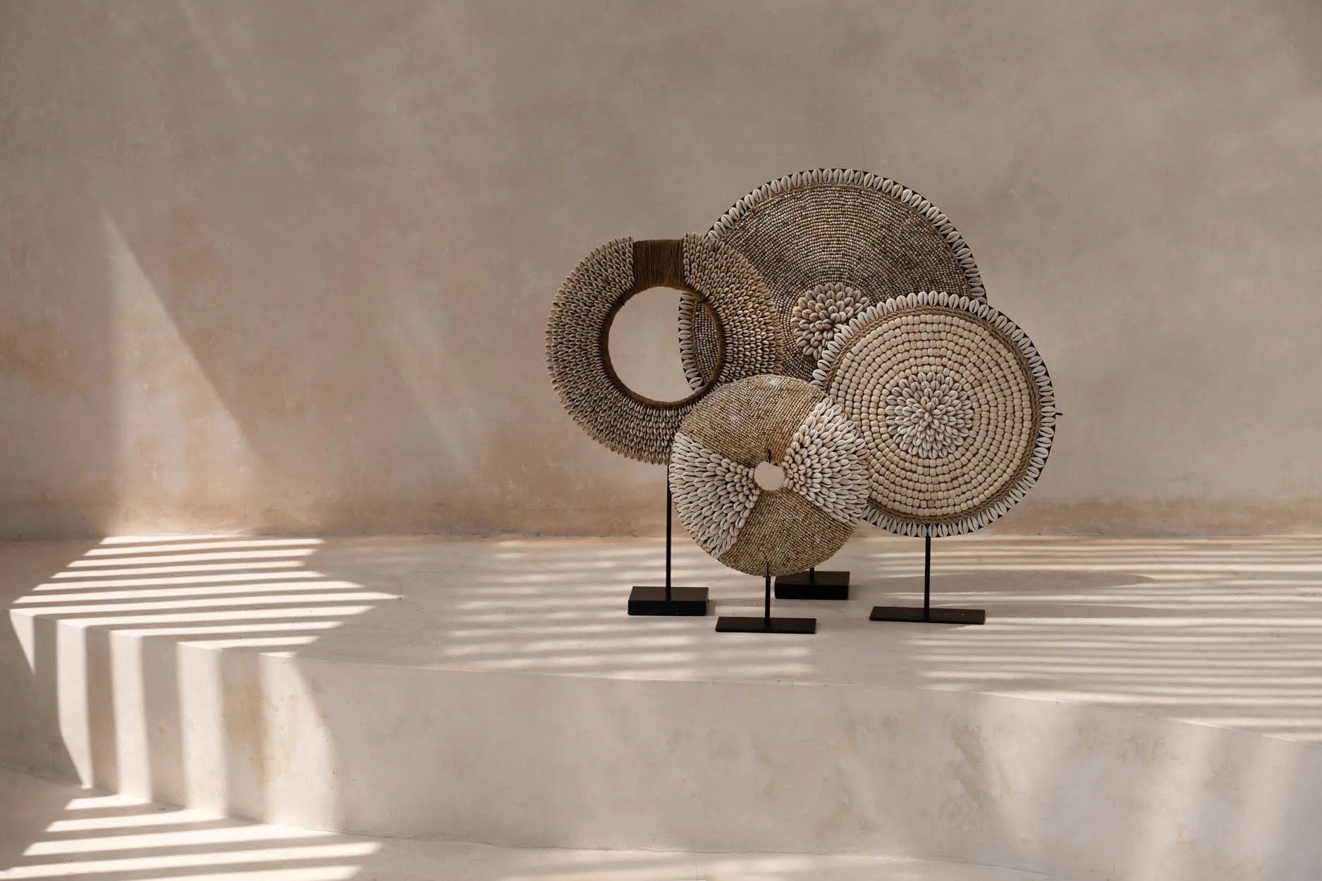 Handcrafted seashell décor piece for beach-inspired interiors