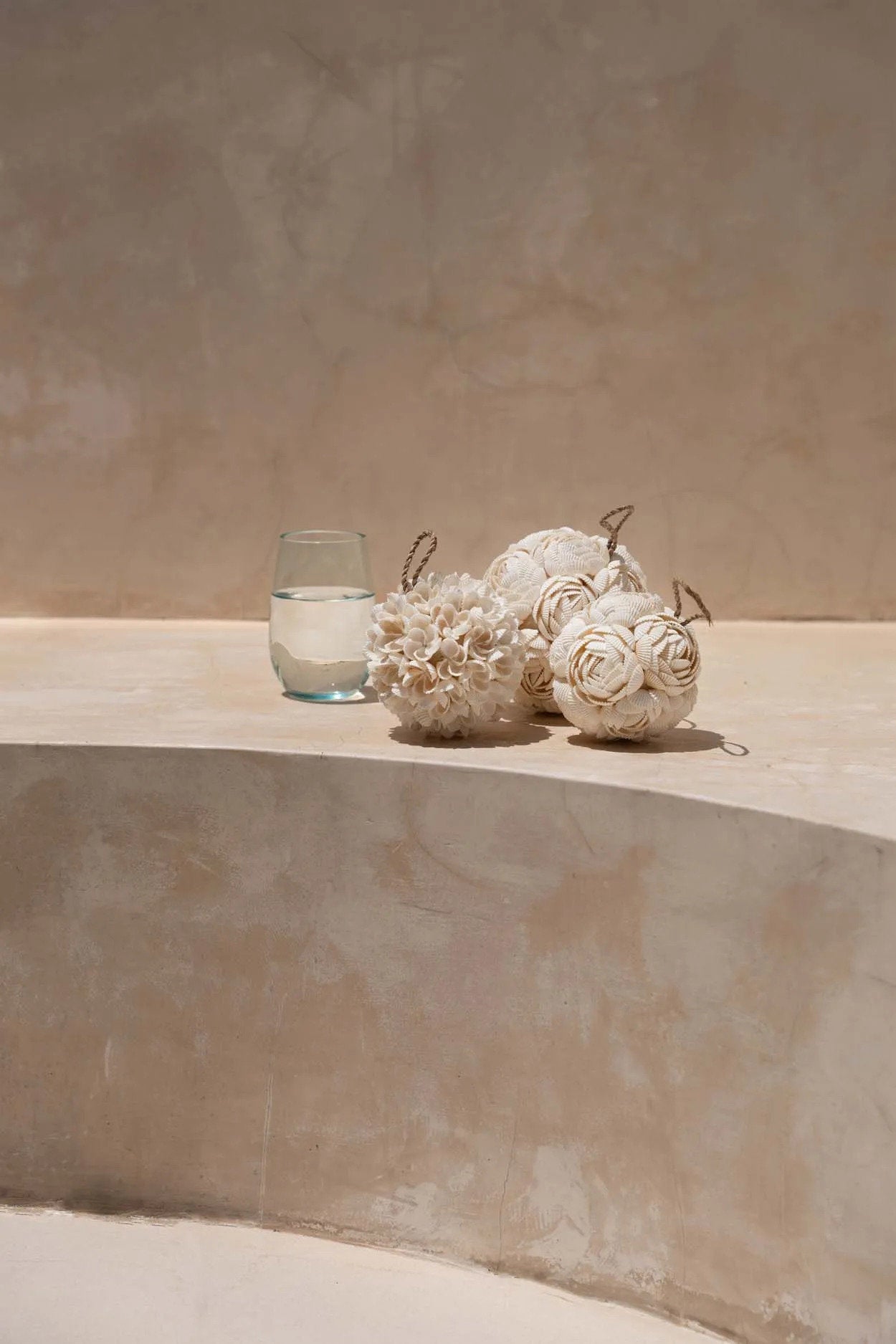 Medium white shell ball ornament for home decoration