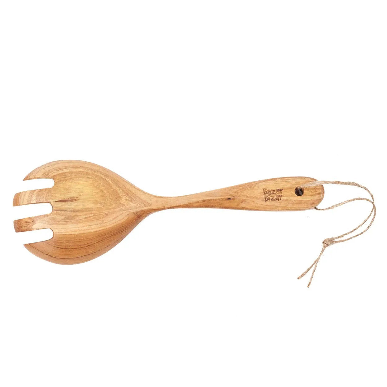 Wooden Salad Fork Shaped from Durable Reclaimed Teak | Bazar Bizar