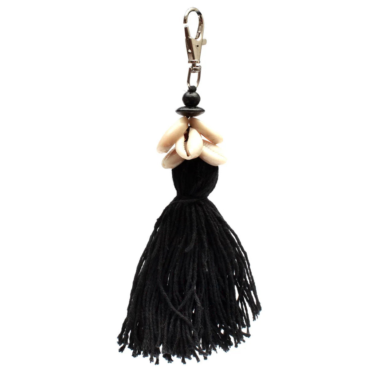 the-cowrie-tassel-keychain-black