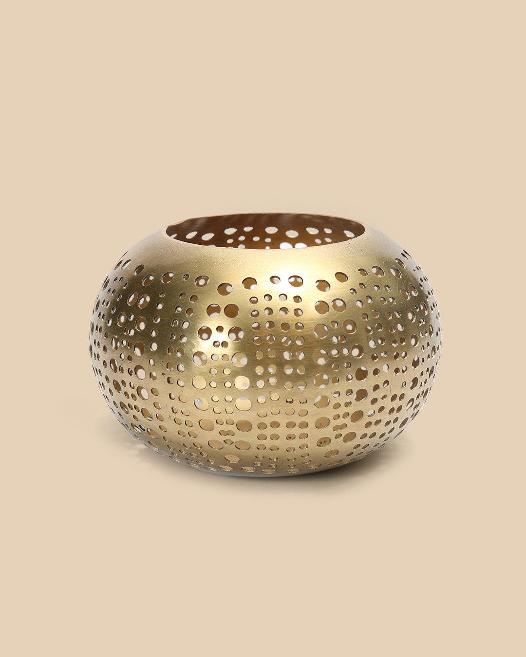 The Polka Dots, Modern Gold Candle Holder in Solid Brass for Elegant Home Décor