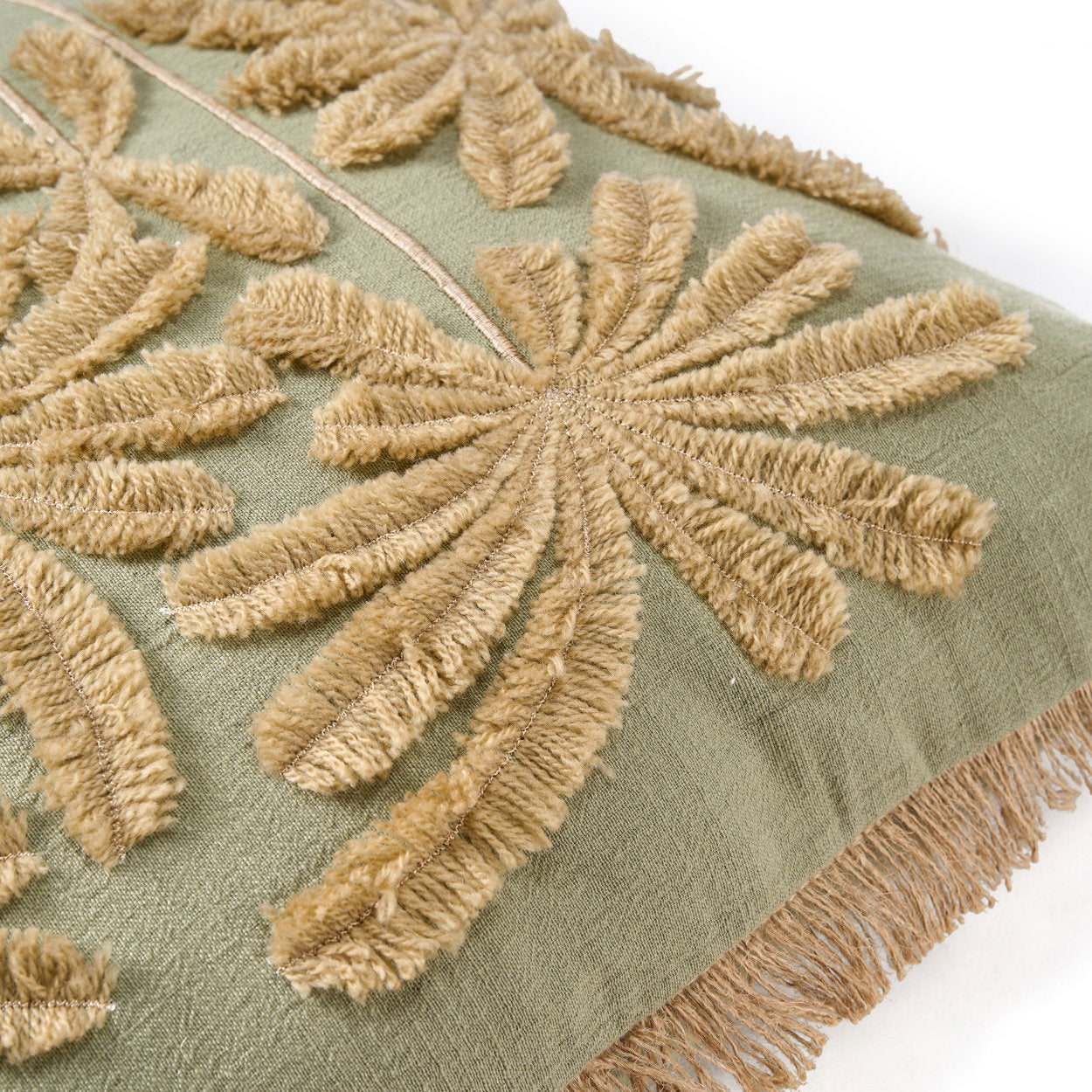 Forest green pillow cover made from soft cotton fabric