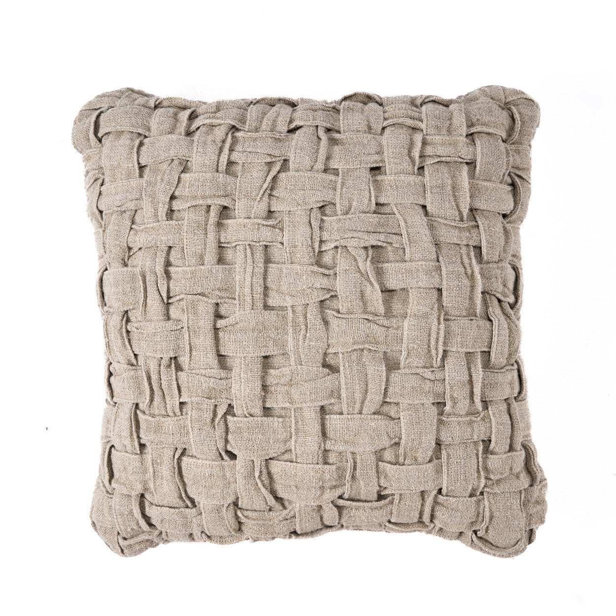 The Linen Crosier Cushion Cover Natural, square linen cushion cover handmade for modern and boho living rooms.