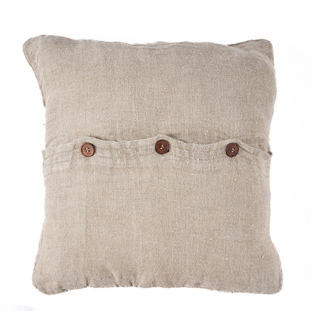 Soft breathable linen pillow cover in natural tone, handcrafted with hidden zipper for convenience