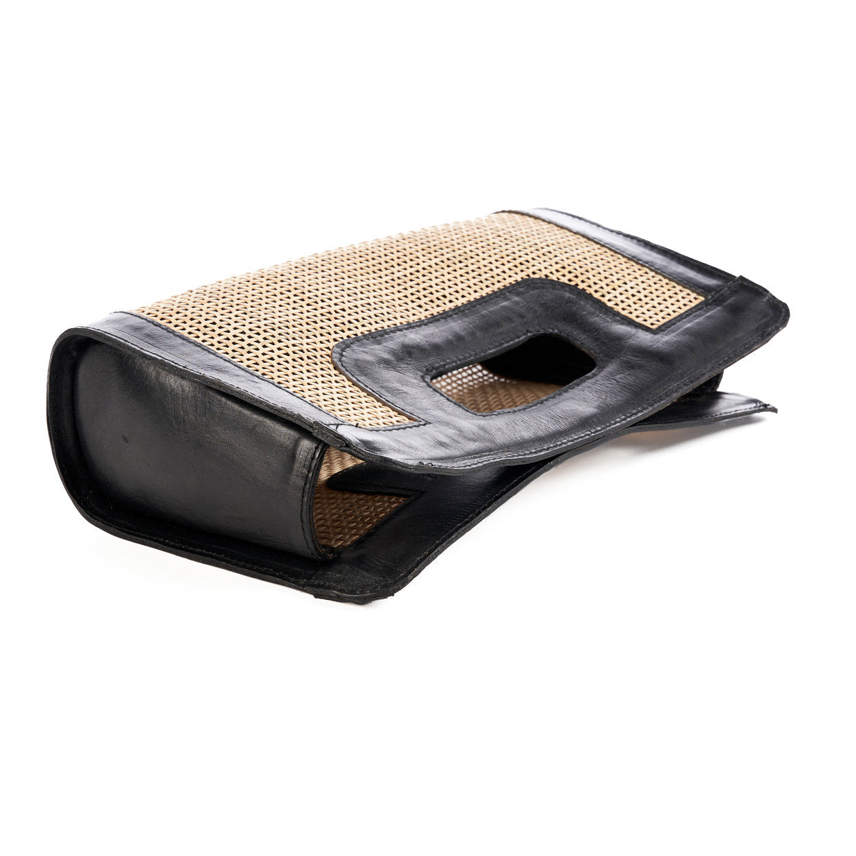 Compact leather clutch bag handcrafted with fine details