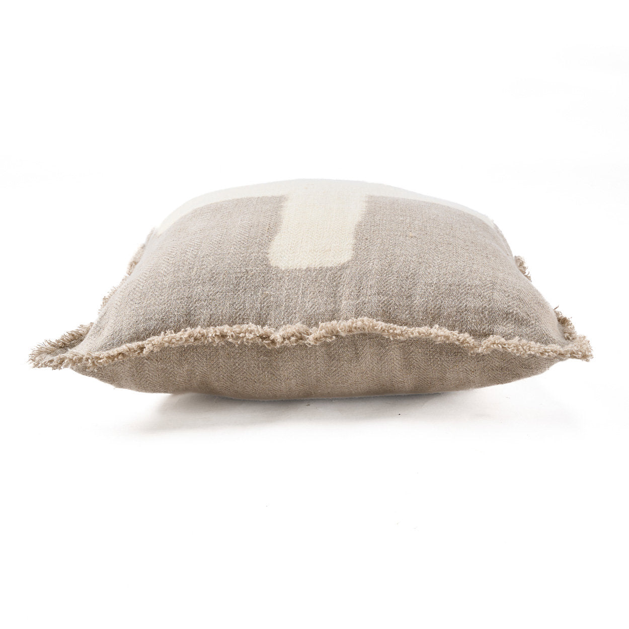 Handcrafted black and natural linen cushion cover 50×50 cm for stylish living spaces