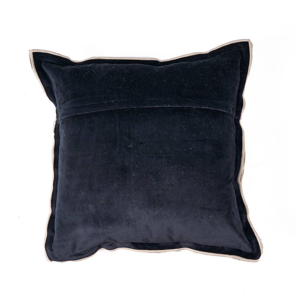 Handcrafted black and natural linen velvet cushion cover 50×50 cm for stylish home décor