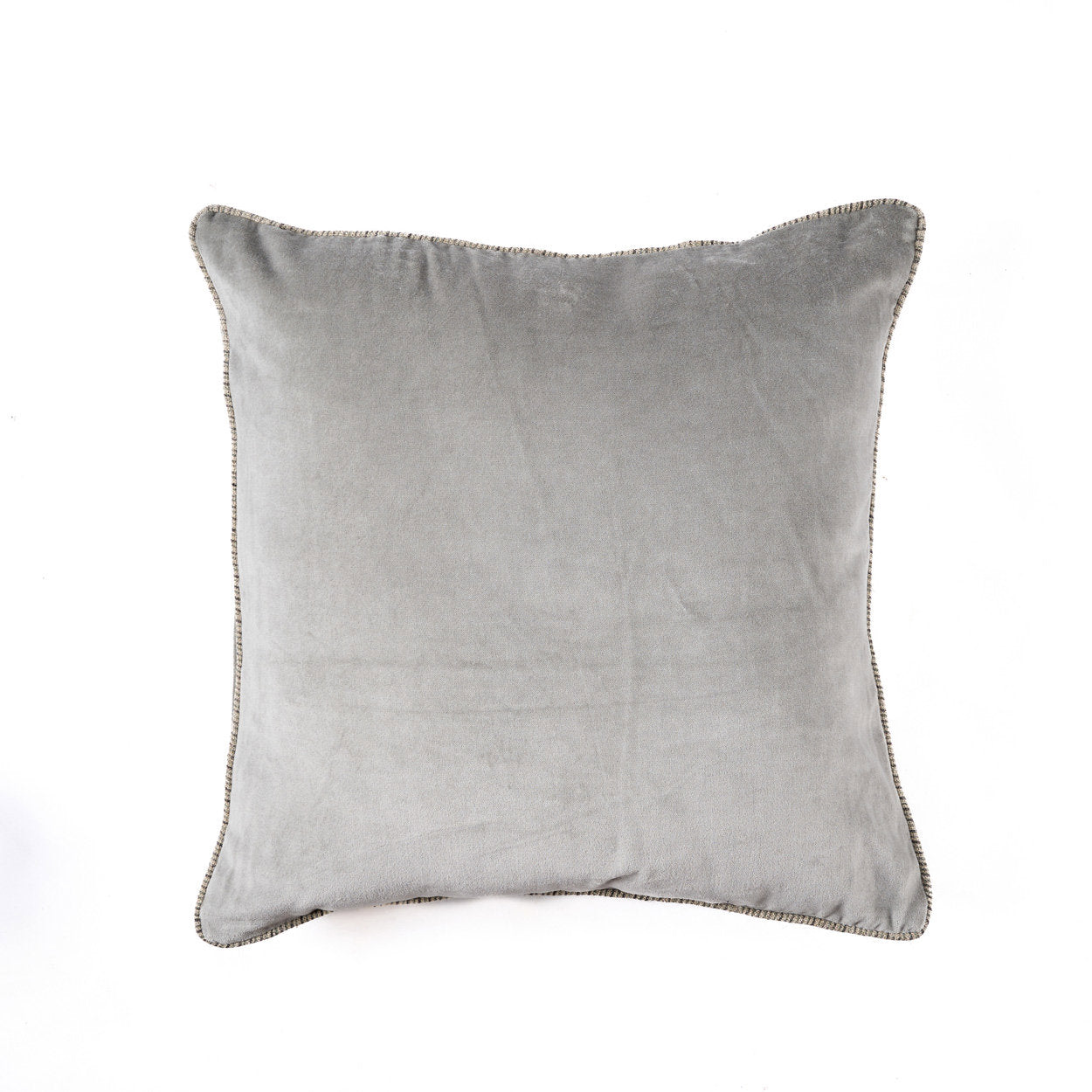 Artisan-crafted 50×50 cm grey velvet pillow cover, adding elegance and modern style