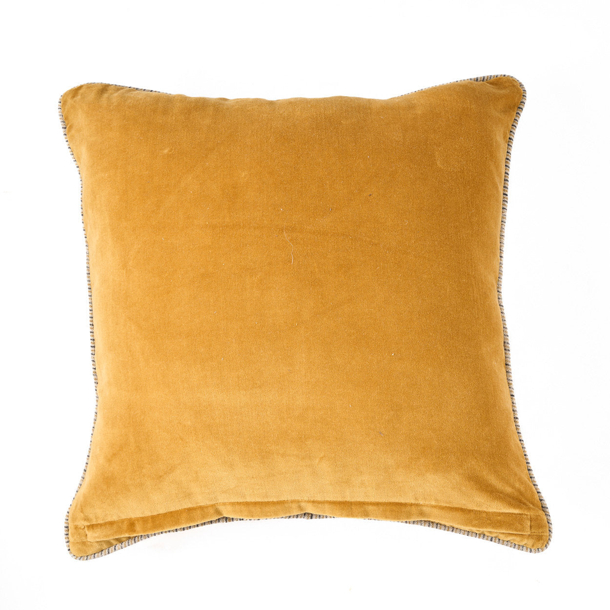 Handmade mustard yellow velvet cushion cover, soft and luxurious for sofas and beds