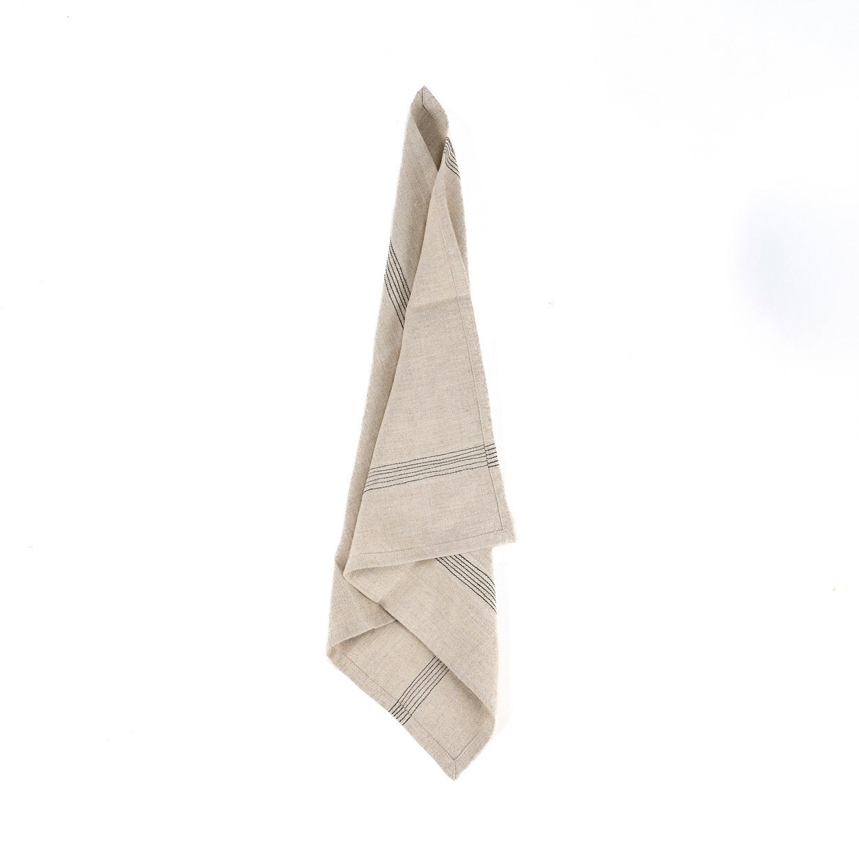 The Lint Biscuit Napkin is natural black striped napkin, perfect for adding rustic charm to your table setting.