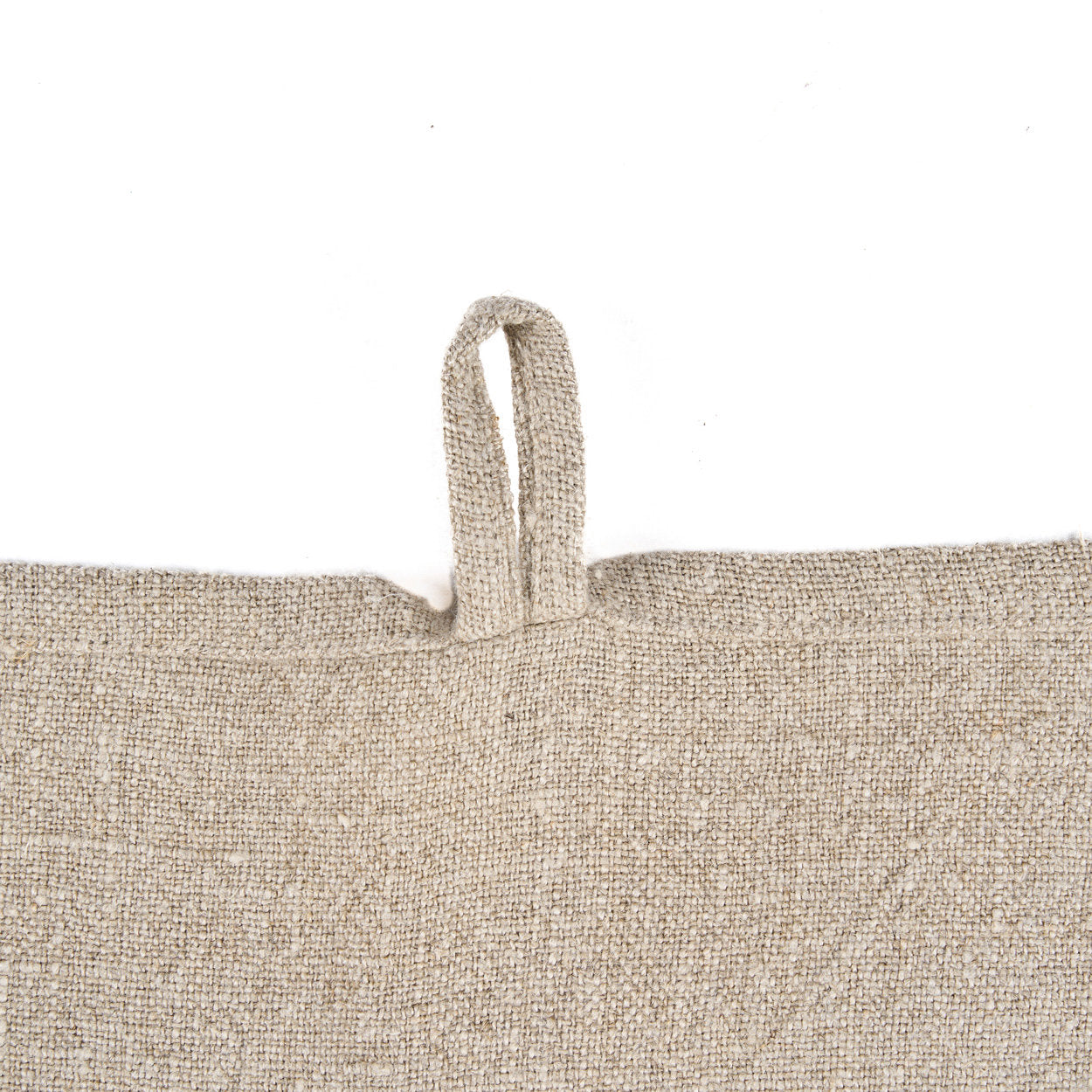 Handcrafted natural linen kitchen towel with palm tree motif, soft and absorbent for everyday use