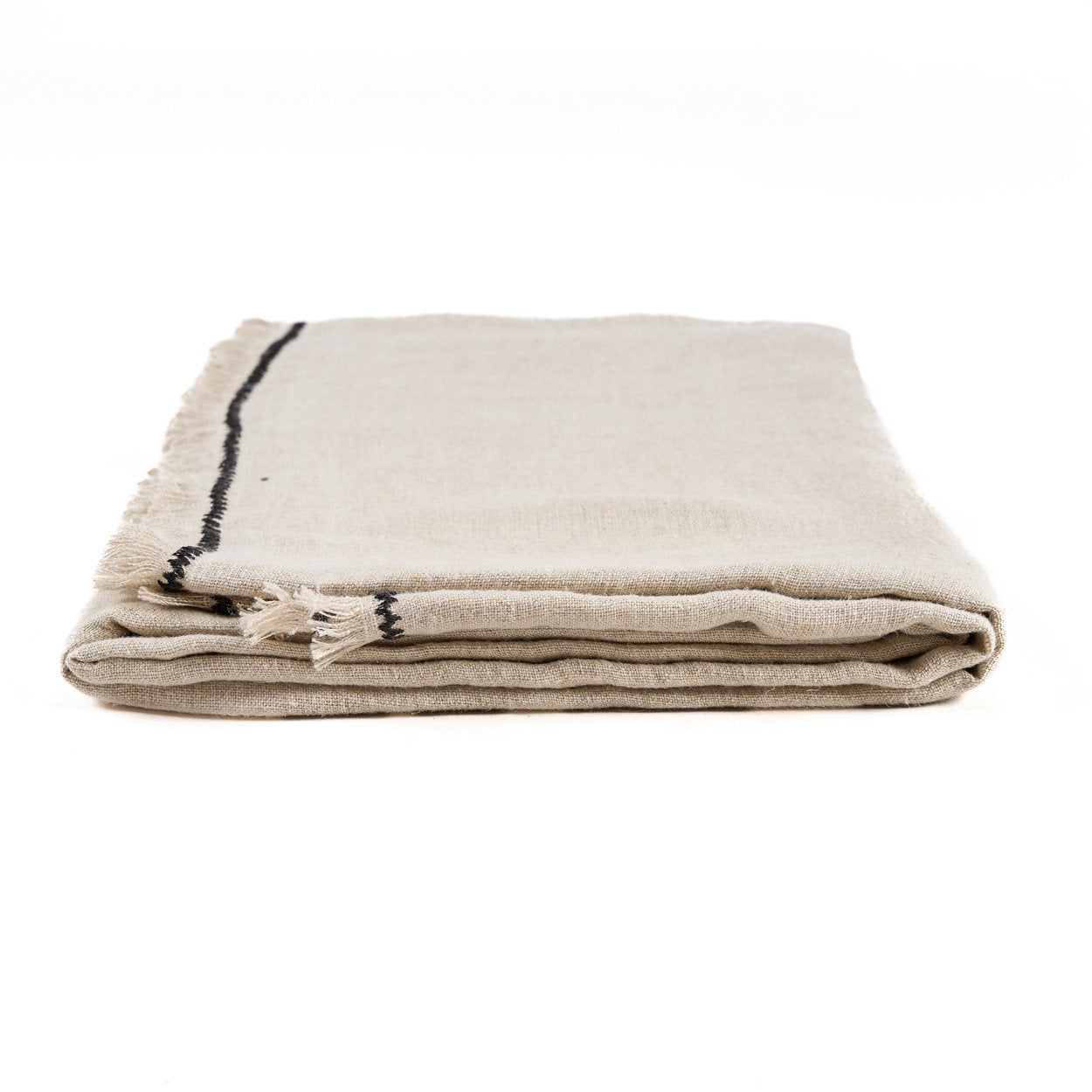 Rectangular black linen tablecloth, 150x300 cm, ideal for romantic dinners and large family gatherings