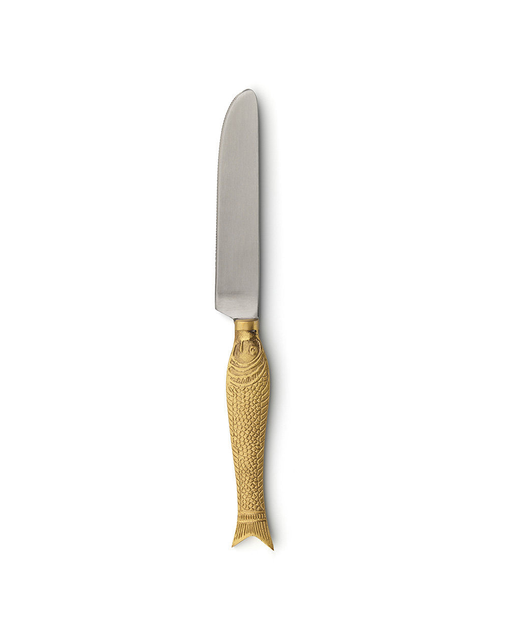Gold knife tableware in fish shaped design, a luxury piece for artistic dining