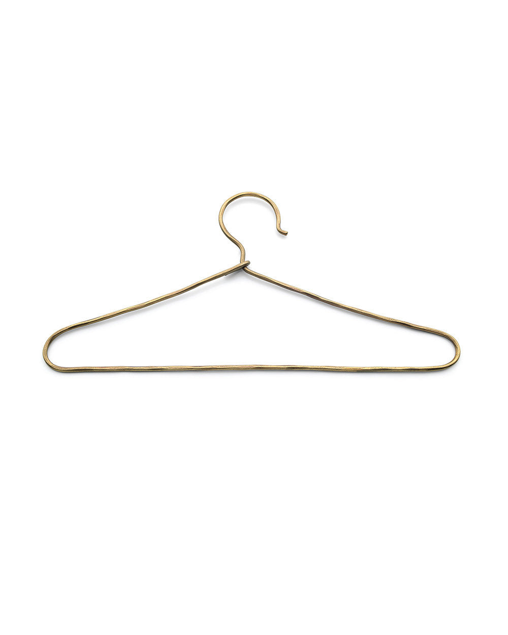 The Cintre d’Or Gold Small, brass clothes hanger, sturdy and stylish for closets.