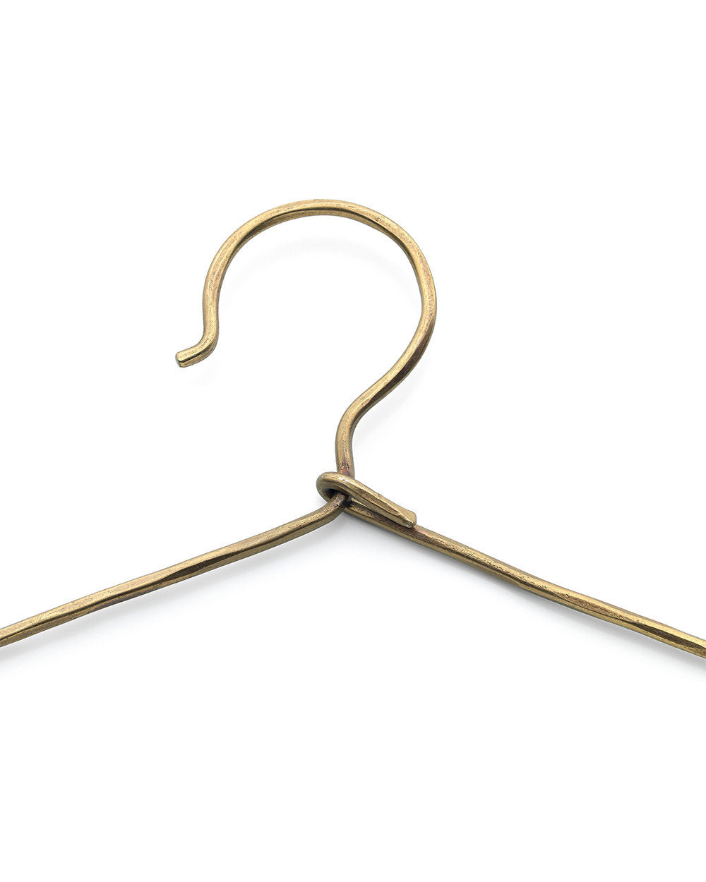 Gold metal clothes hanger, small size, premium handmade brass design.