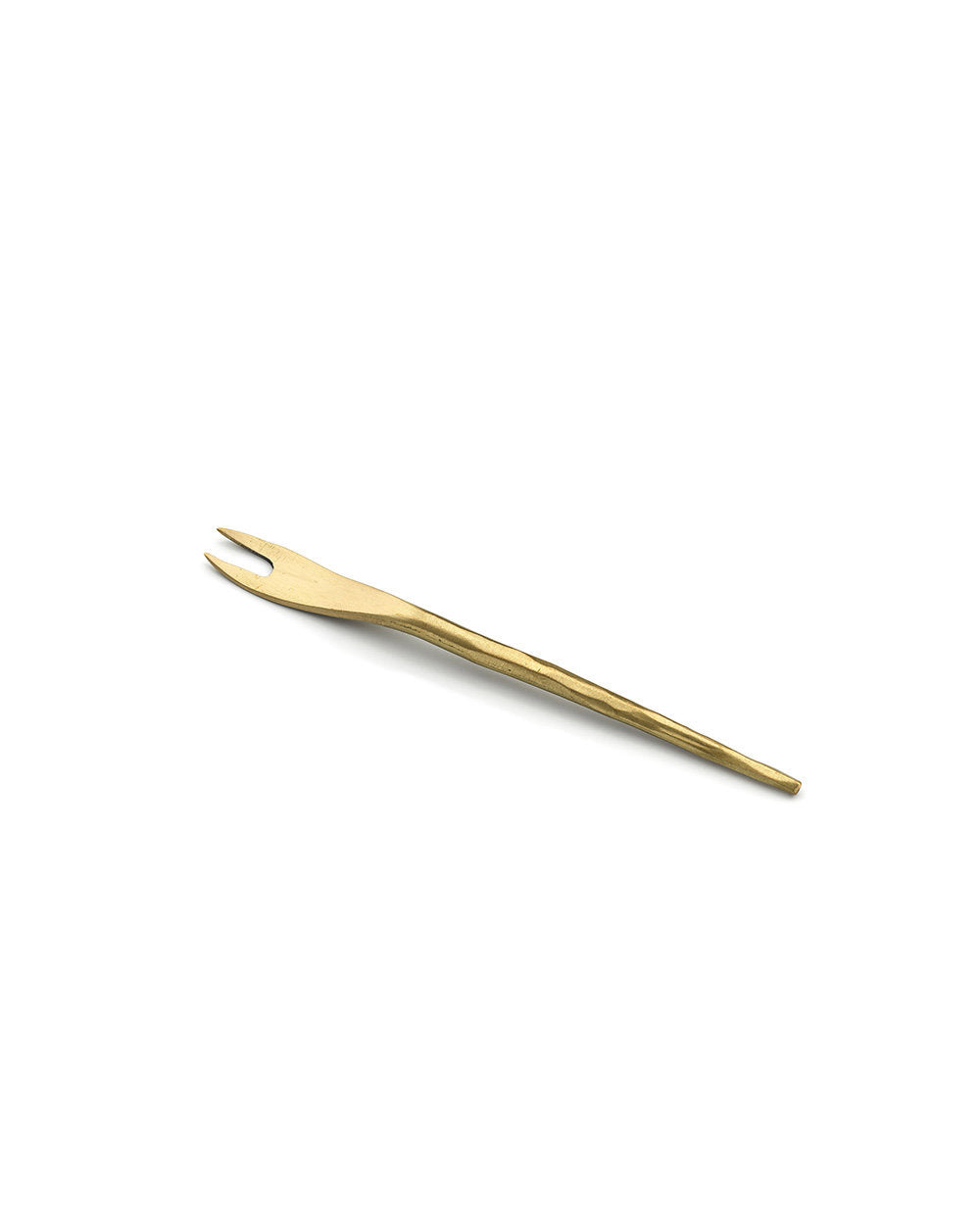 Elegant gold fork for cocktails or snacks, adds charm to any tablescape