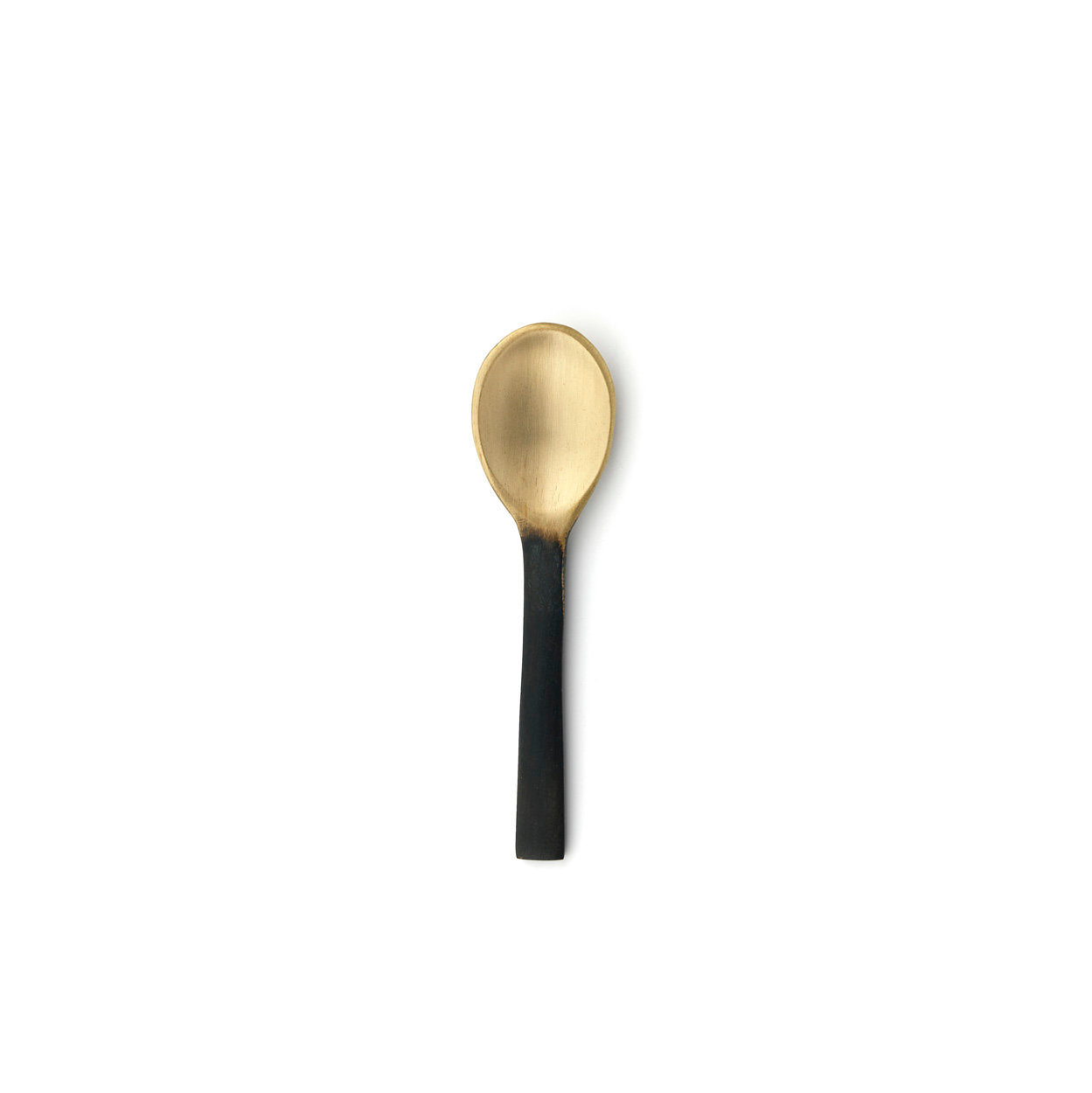 Black gold salt spoon with a sleek silhouette, perfect for everyday kitchen use