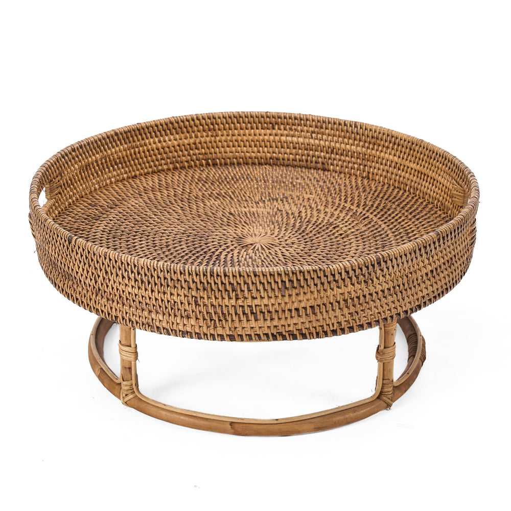 The Rattan Rise Tray - Natural Brown