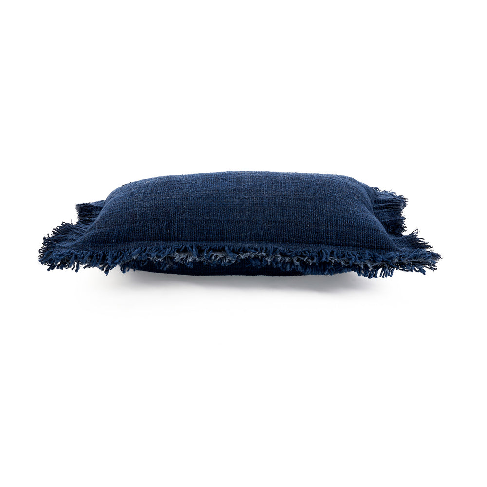 La Fodera Per Cuscino Azure Fringe - Blu Indiano - 30x50