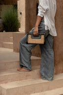 The Riviera Noir Clutch - Natural Black