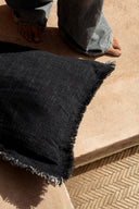 The Azure Fringe Cushion Cover - Indian Blue