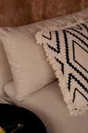 The Sahara Diamond Cushion Cover - Natural Black