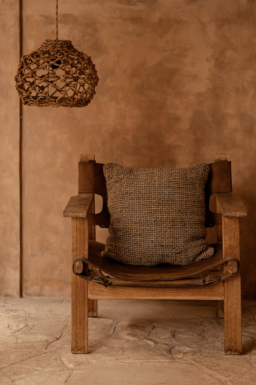 La Funda de Cojín Linen Grain - Negro Natural