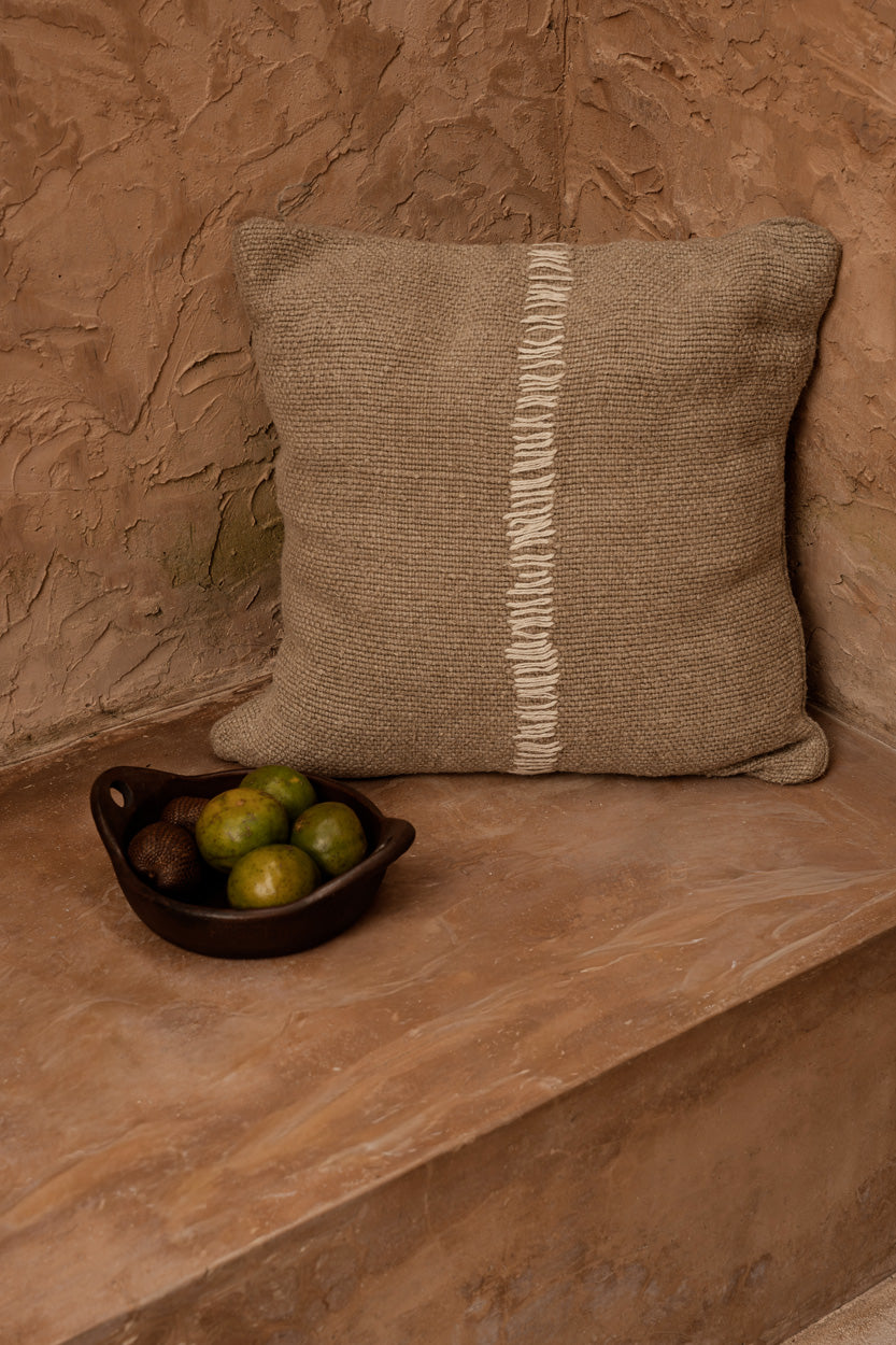 La Housse de Coussin Linen Stitch - Blanc Naturel