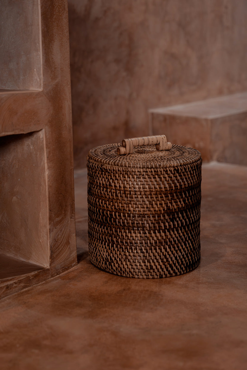 La Cesta De Ratán Baja - Marrón Natural