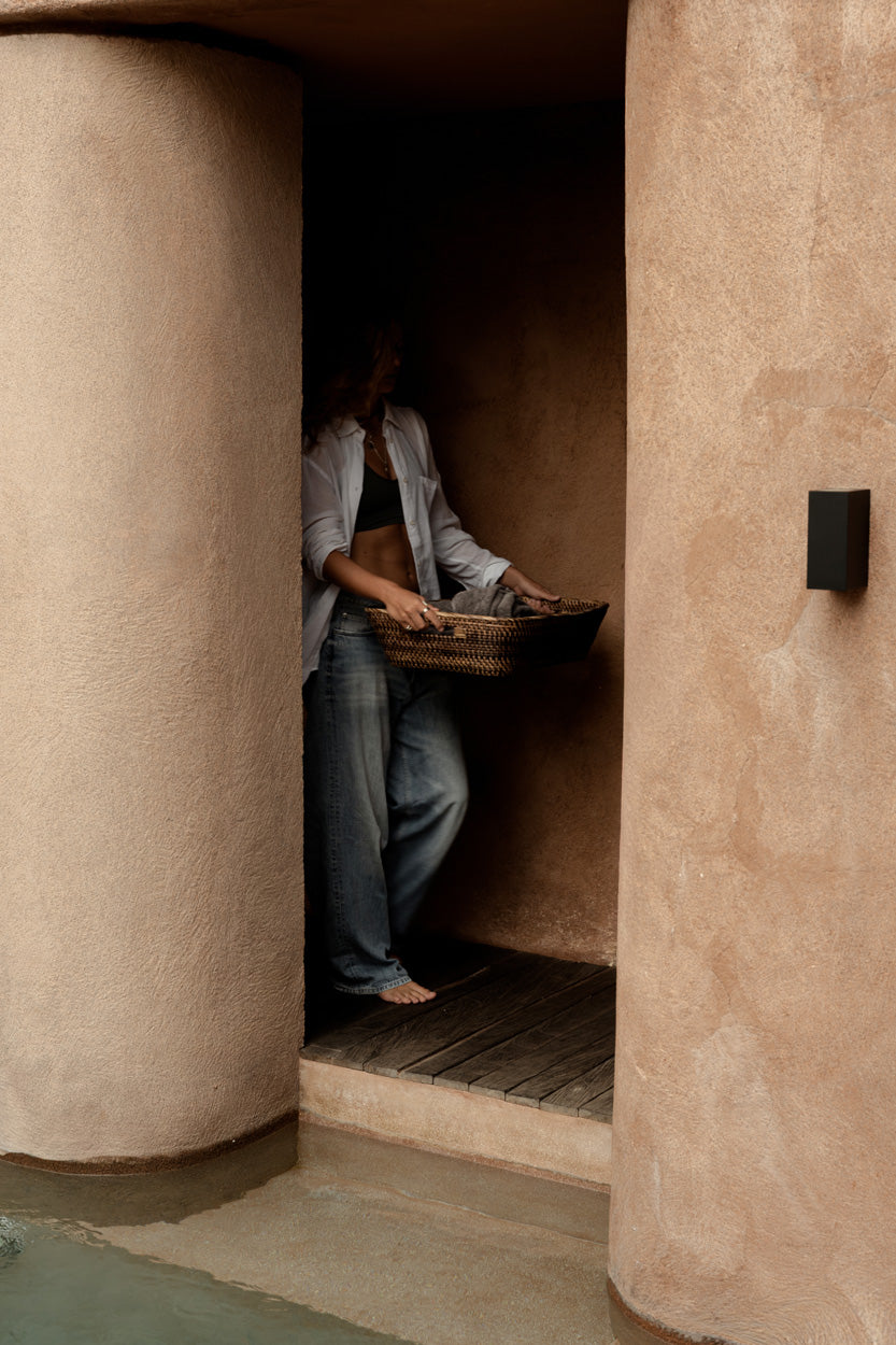 La Cesta de Ropa Hannah - Marrón Natural - L