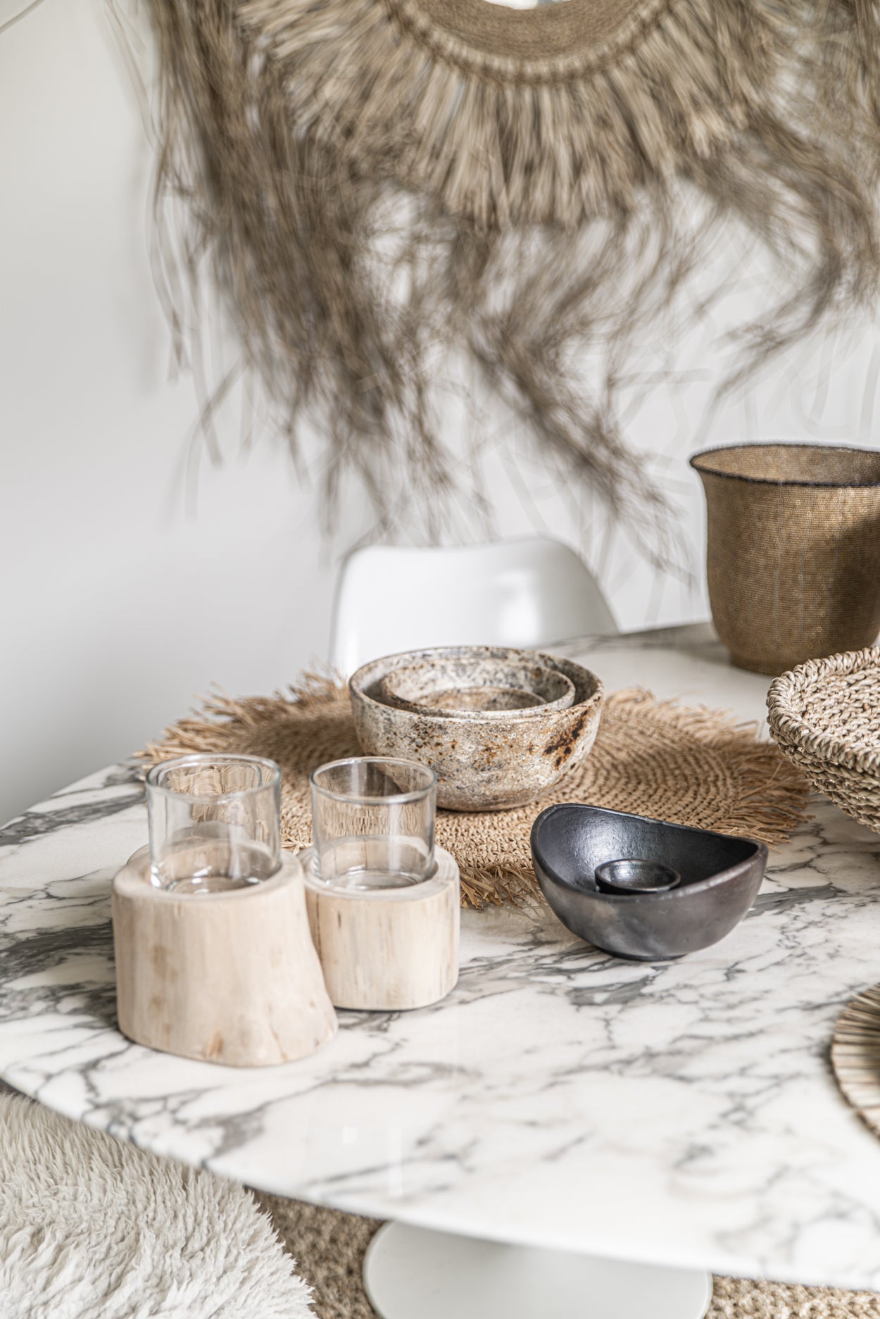 Die Gebrannten Gebogenen Schalen - Schwarz - 3er-Set