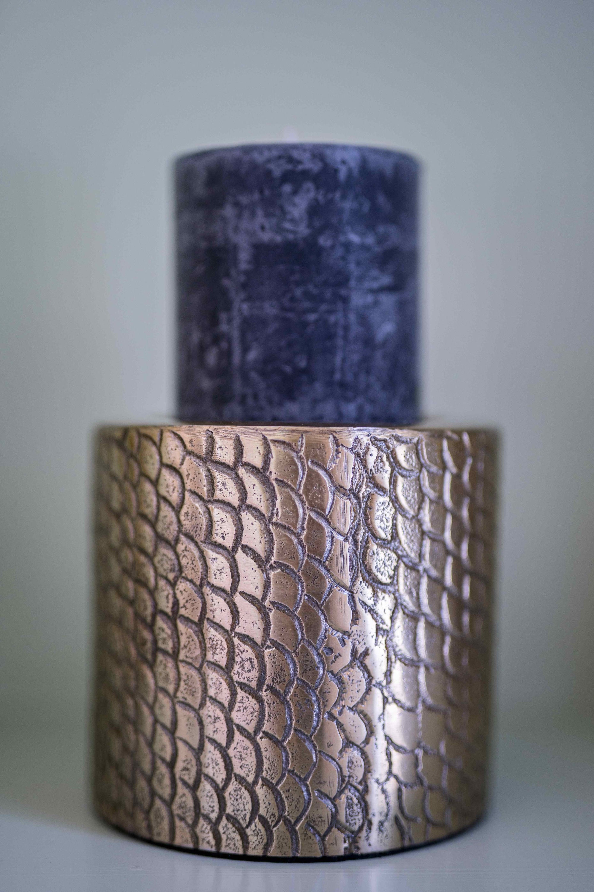 Croco-Kerzenhalter - Messing - M