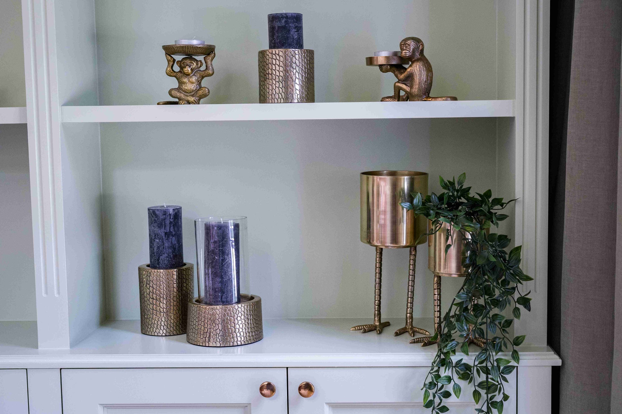 Croco-Kerzenhalter - Messing - M