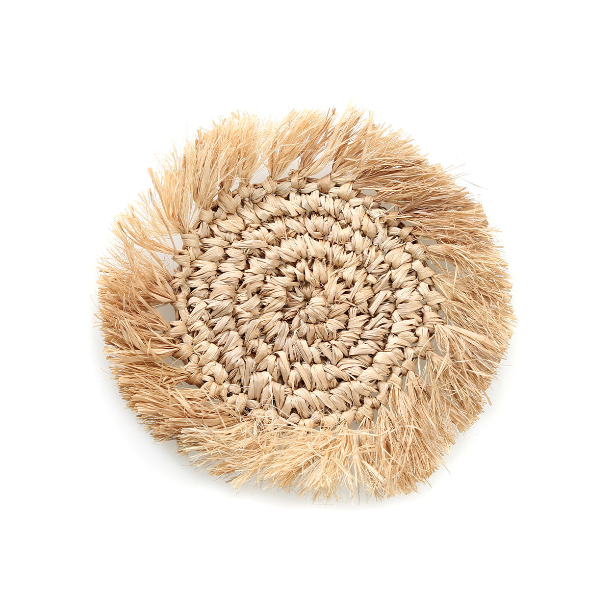 De Fringe Raffia Onderzetter - Naturel